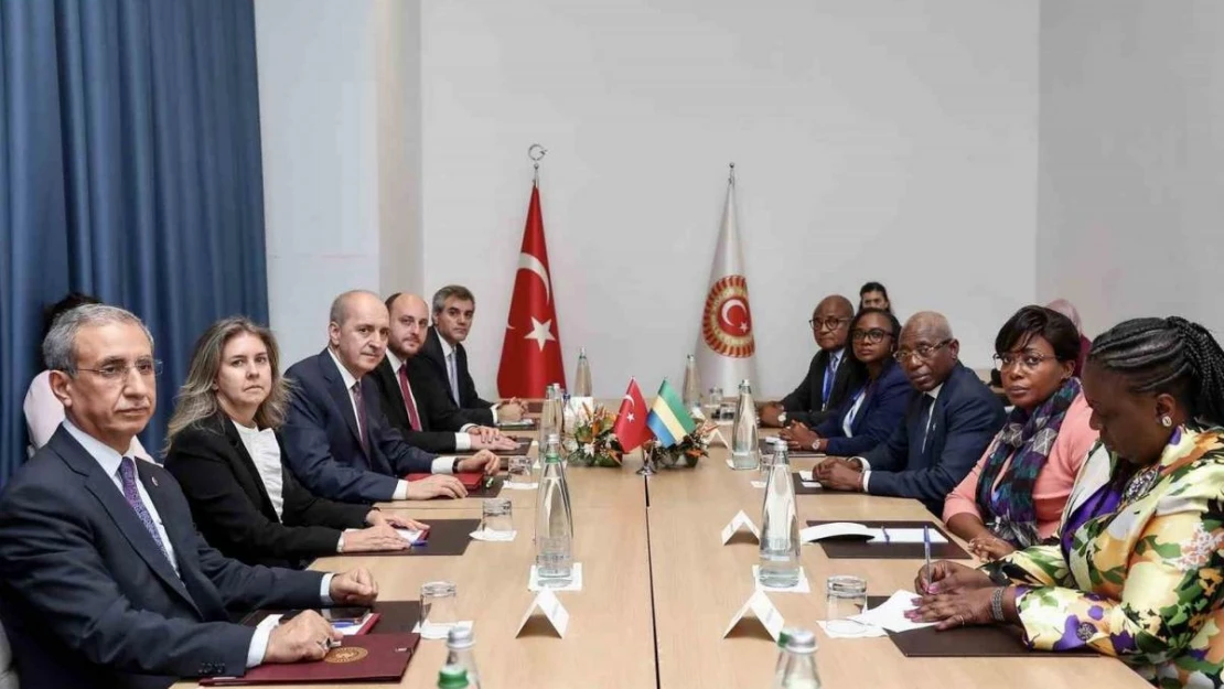 TBMM Başkanı Kurtulmuş, Gabon Ulusal Meclis Başkanı Ndongou ile bir araya geldi