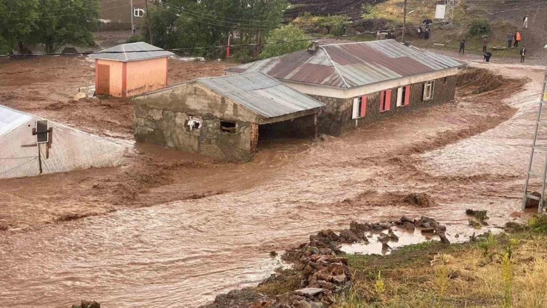 Tekman'da sağanak yağış sele neden oldu