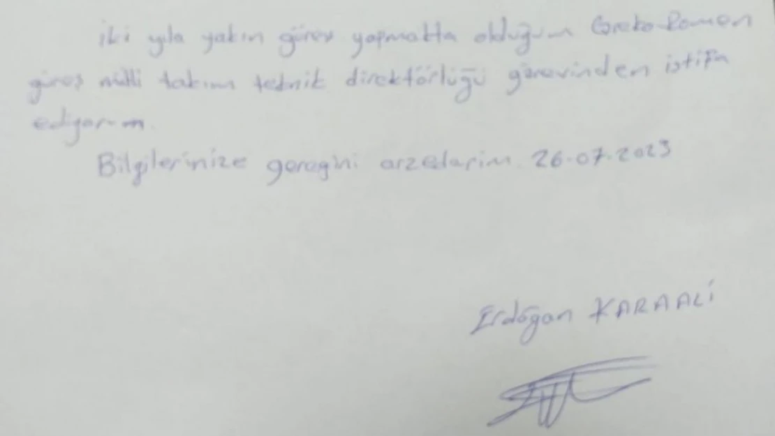 TGF'den Erdoğan Karaali açıklaması