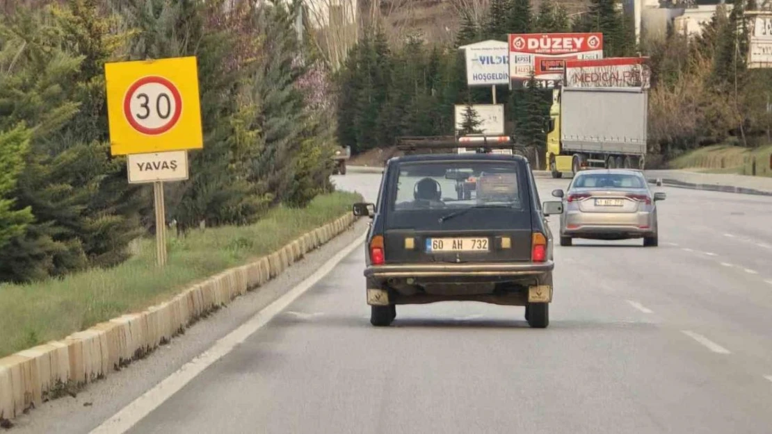 Tokat'ta tehlikeli yolculuk kamerada