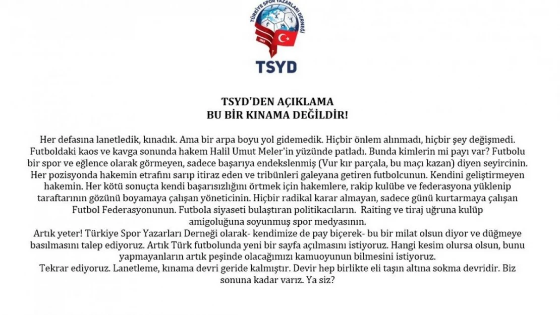 TSYD, Halil Umut Meler'e yapılan saldırıyı kınadı