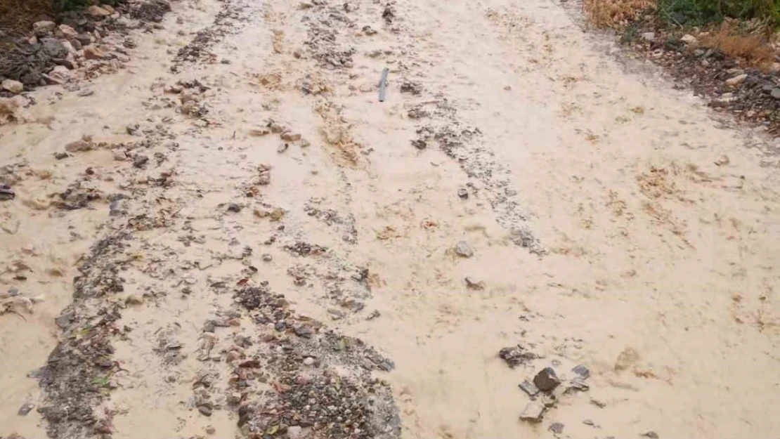 Tut Çanakçı yolunda sel hasara neden oldu