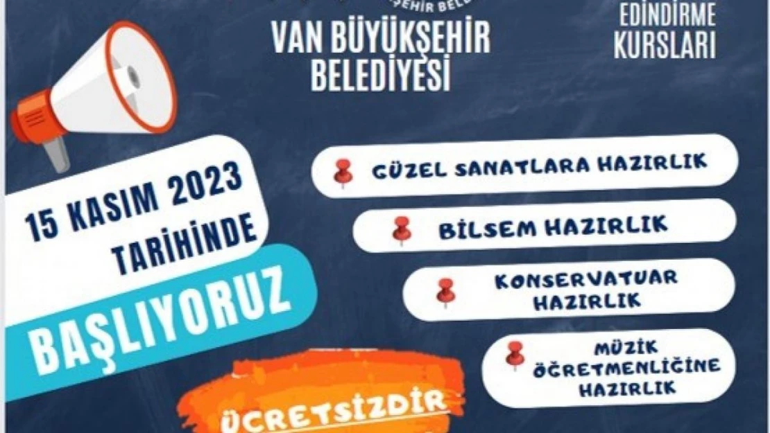 Van Büyükşehir Belediyesi güzel sanatlara hazırlık kursu açtı