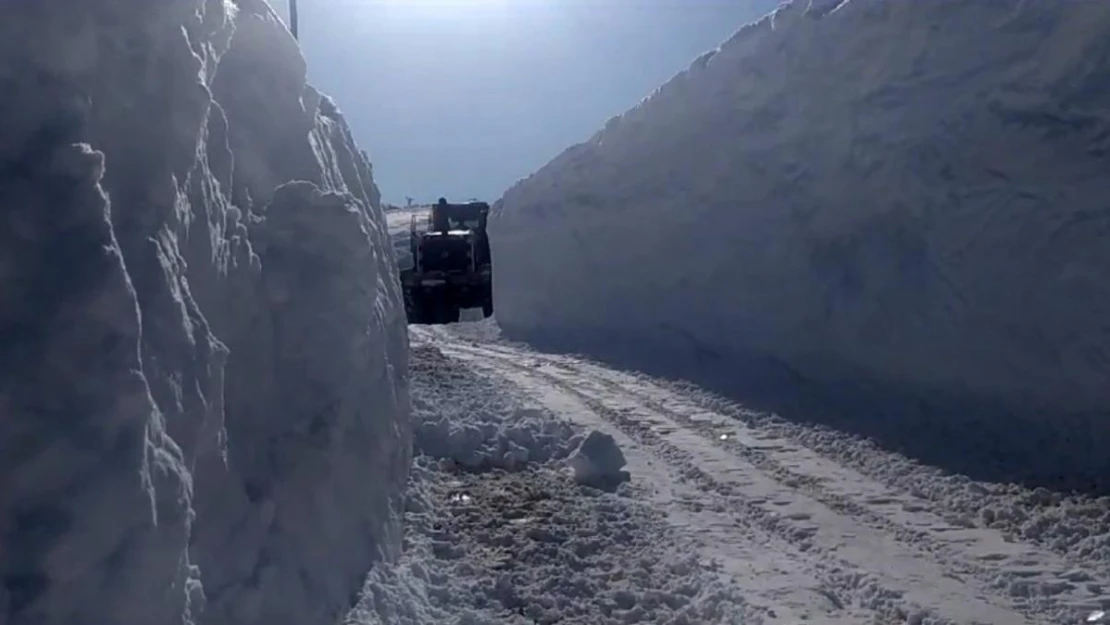 Yüksekova'da 4 metrelik kar tünellerinde çalışma