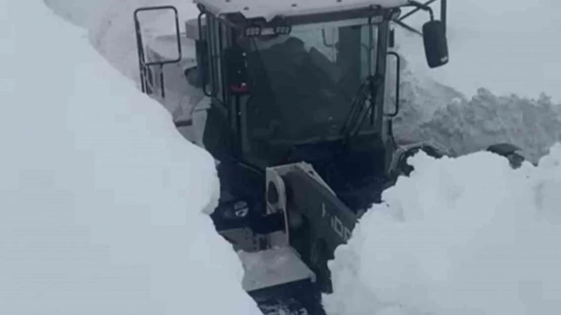 Yüksekova'da 4 metrelik kar tünelinde çalışma