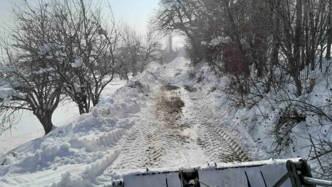 Yüksekova'da köy yollarında kar temizleme çalışmaları sürüyor