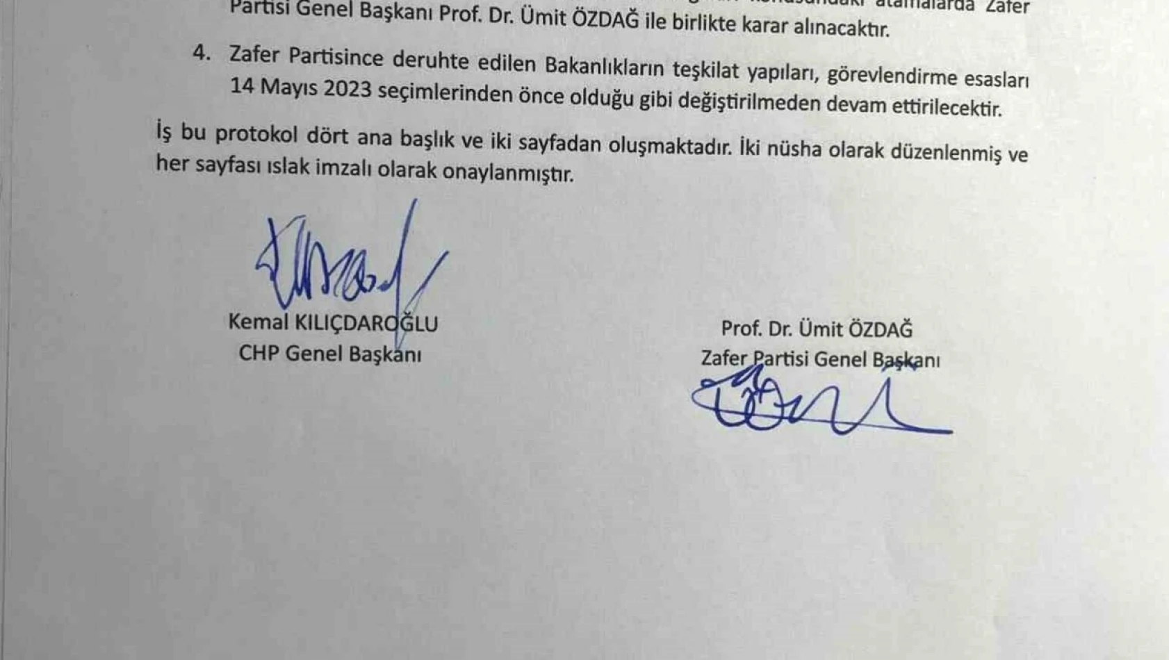 Ümit Özdağ, Kemal Kılıçdaroğlu'yla yaptığı 'protokolü' açıkladı
