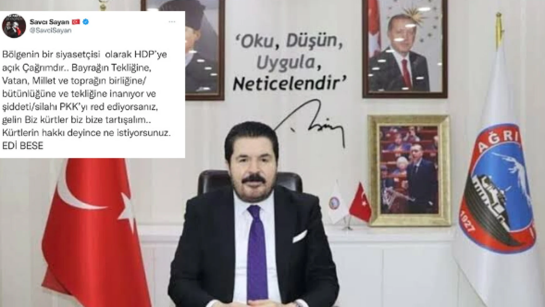 Başkan Savcı Sayan'dan HDP'ye 'hodri meydan'