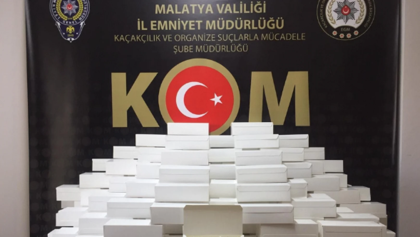 Malatya'da polis ekipleri 50 bin adet makaron ele geçirdi