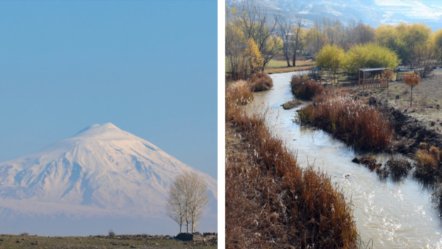 Aras Dağları'nda iki mevsim birlikte yaşanıyor