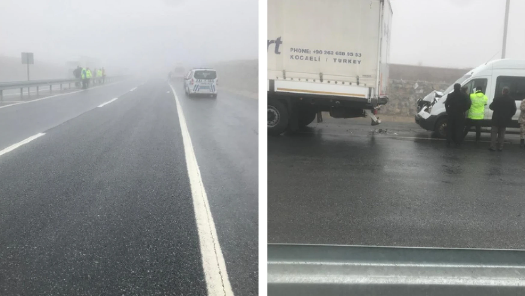 Bitlis'te yoğun sis trafik kazalarına neden oldu