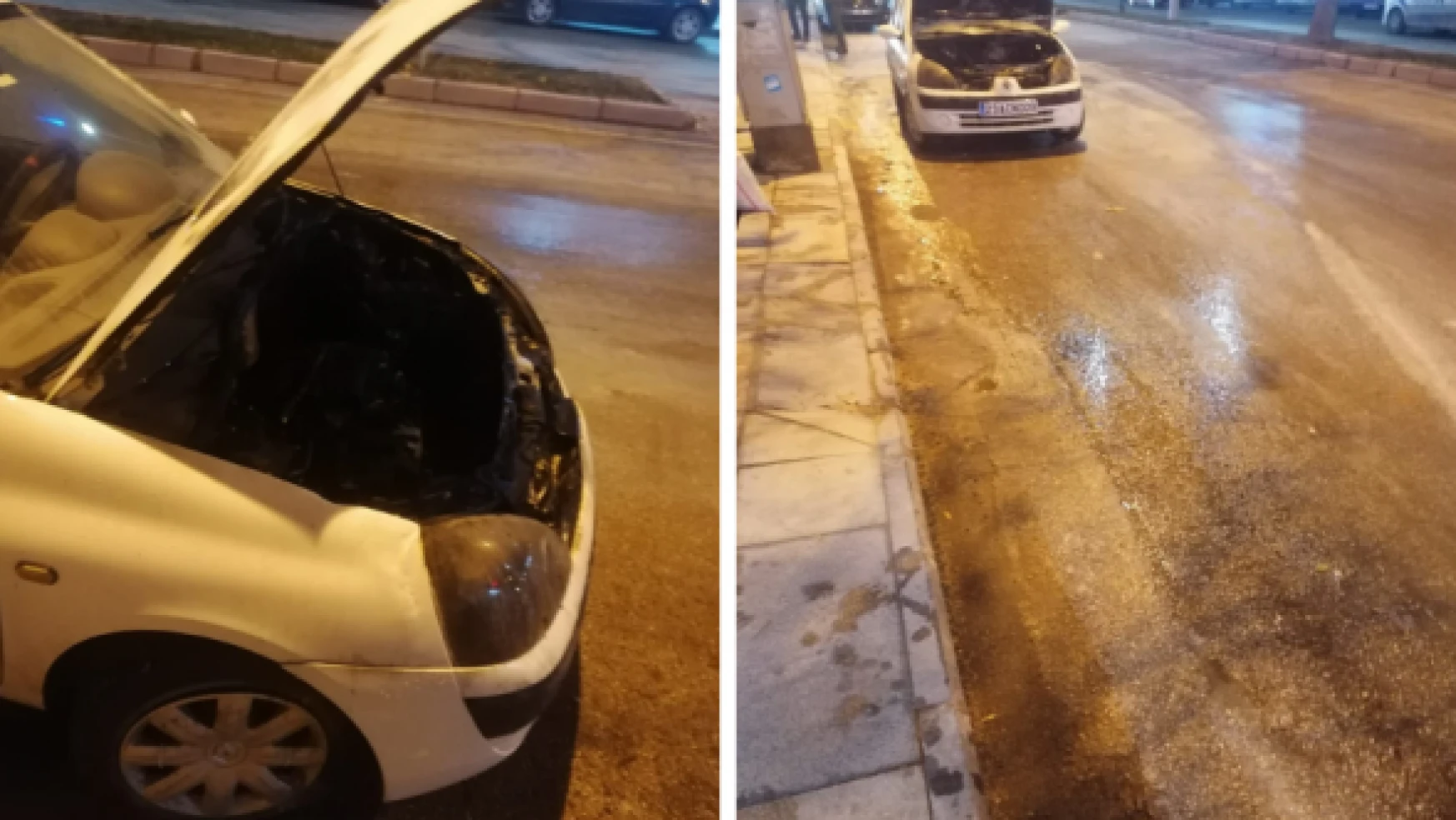 Elazığ'da seyir halindeki otomobil alev alev yandı!