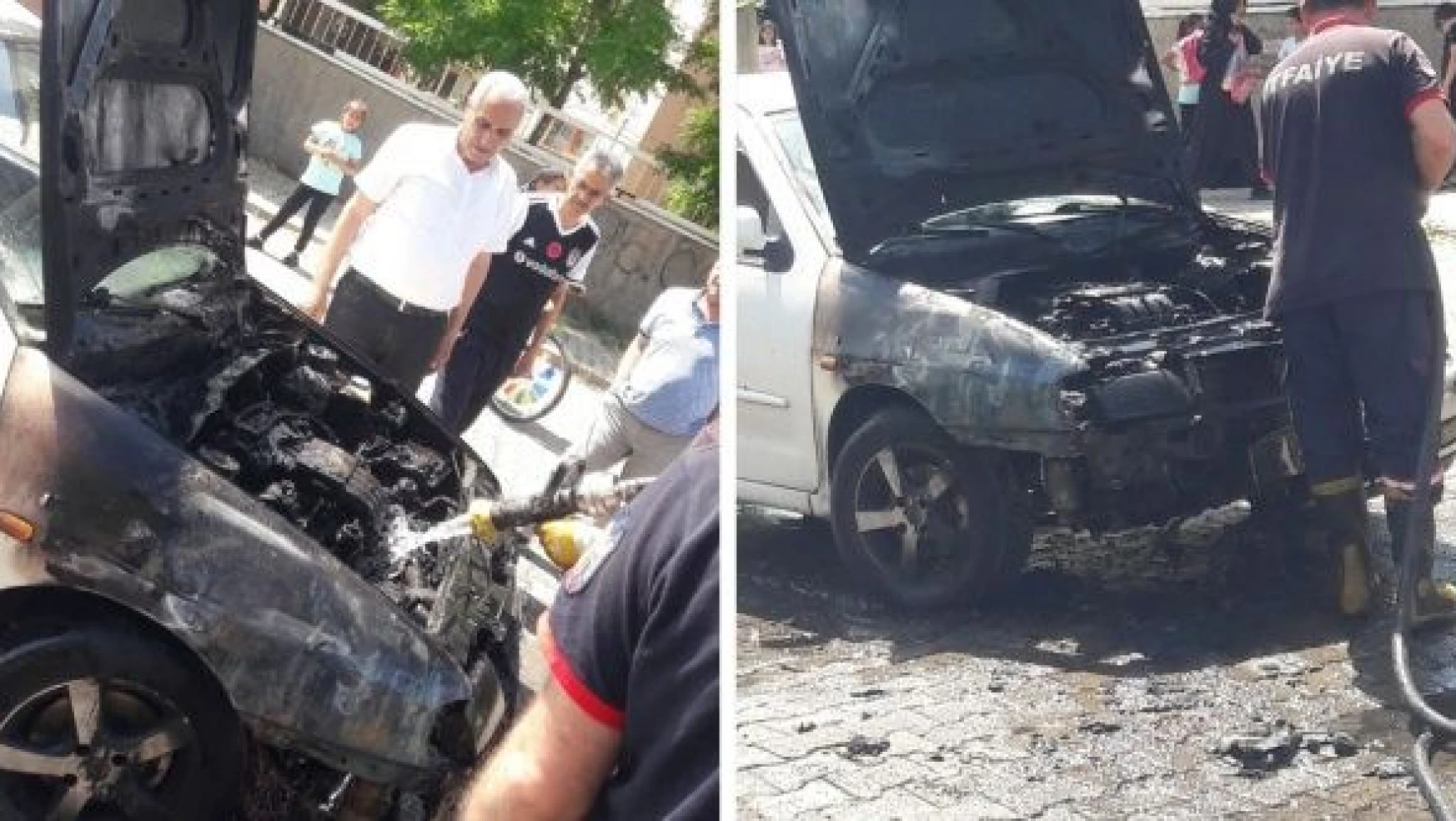 Bingöl'de seyir halindeki otomobil alev aldı!