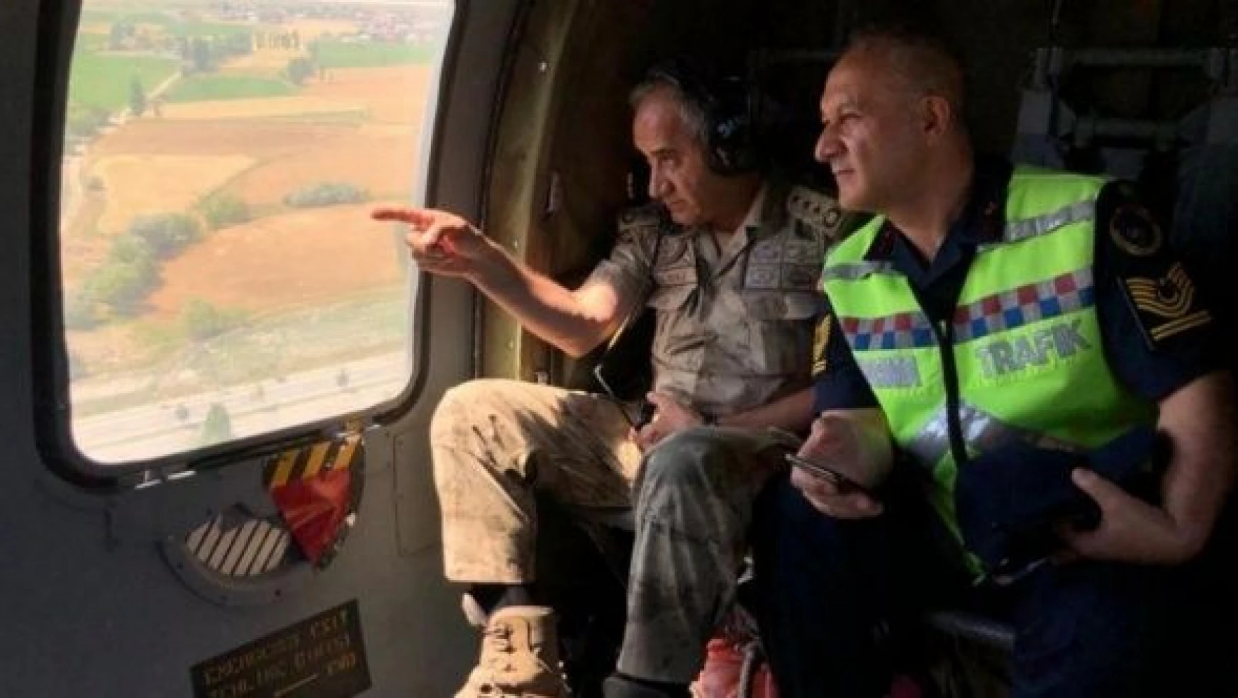 Erzincan'da helikopter destekli trafik denetimi