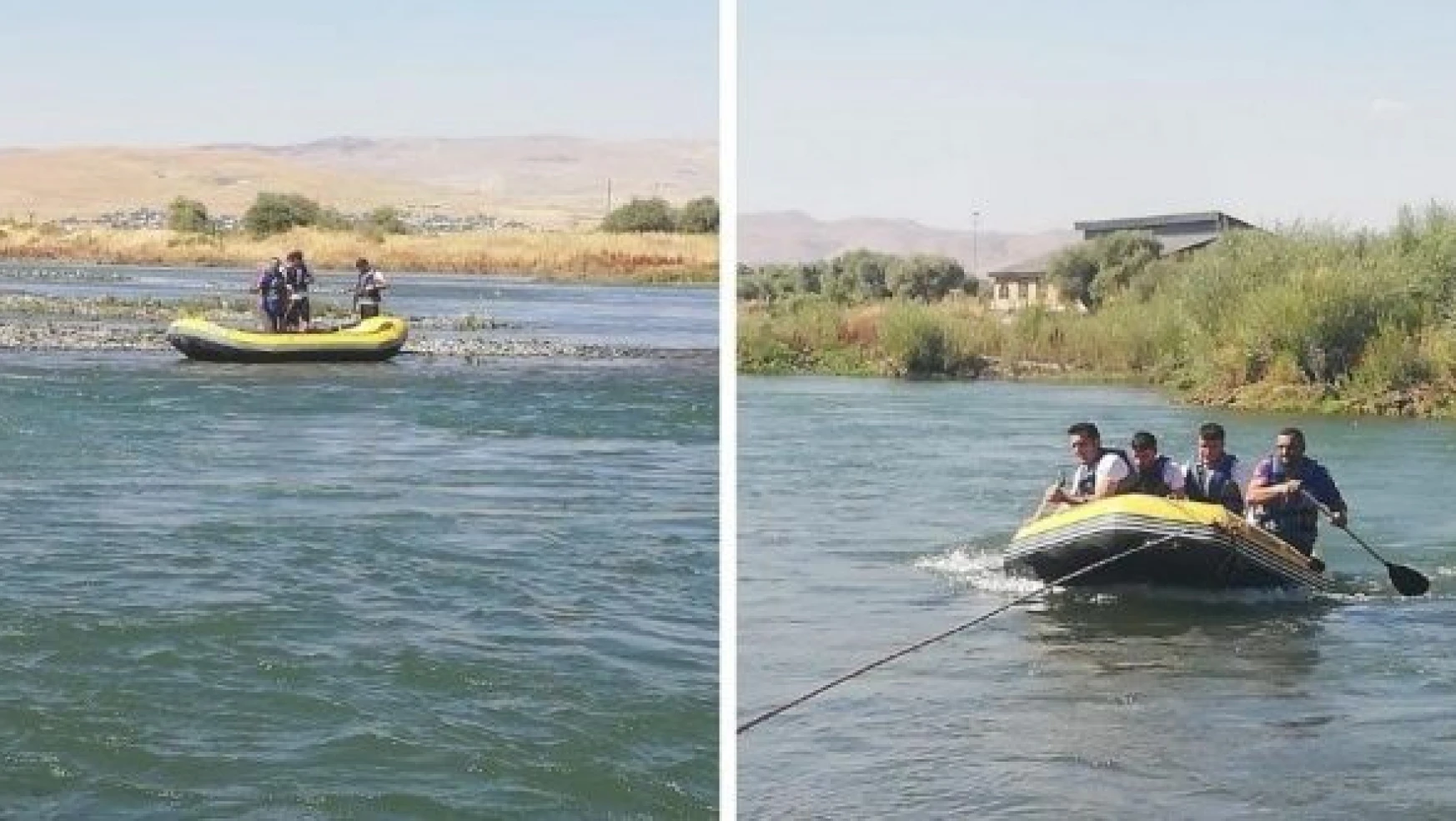 Muş'ta Murat Nehri'nde mahsur kalan 2 kişi kurtarıldı