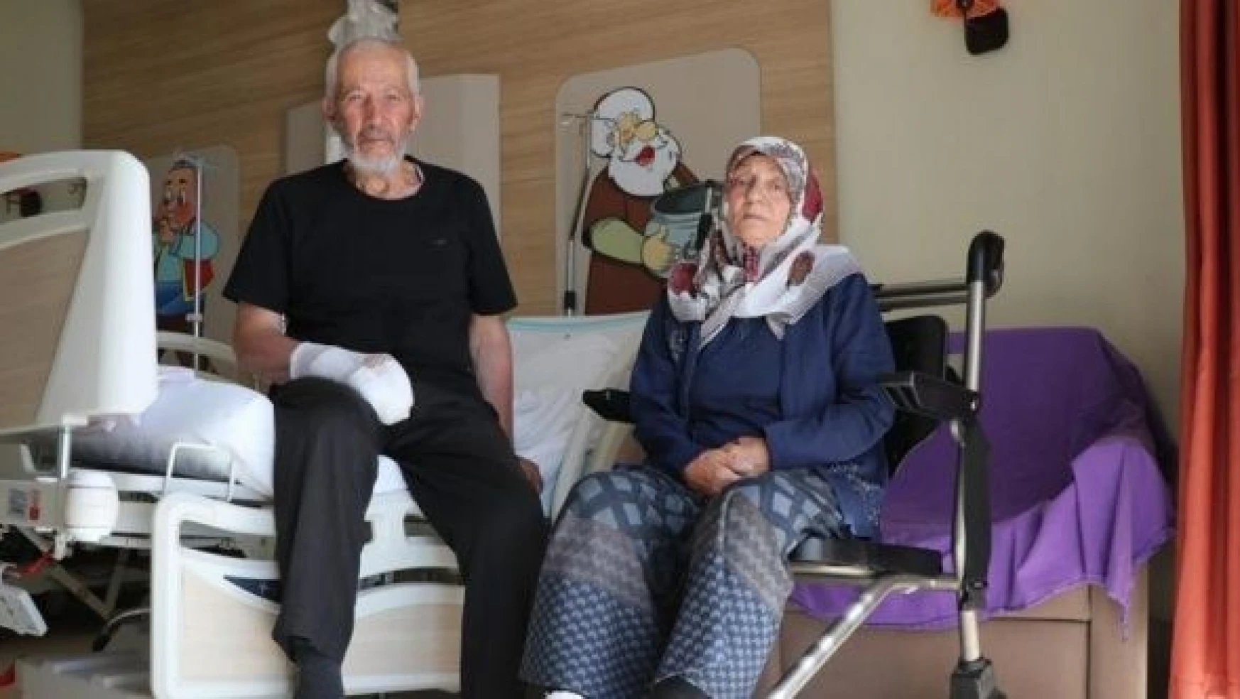 Erzurumlu yaşlı çift, yanan evleri için yardım bekliyor