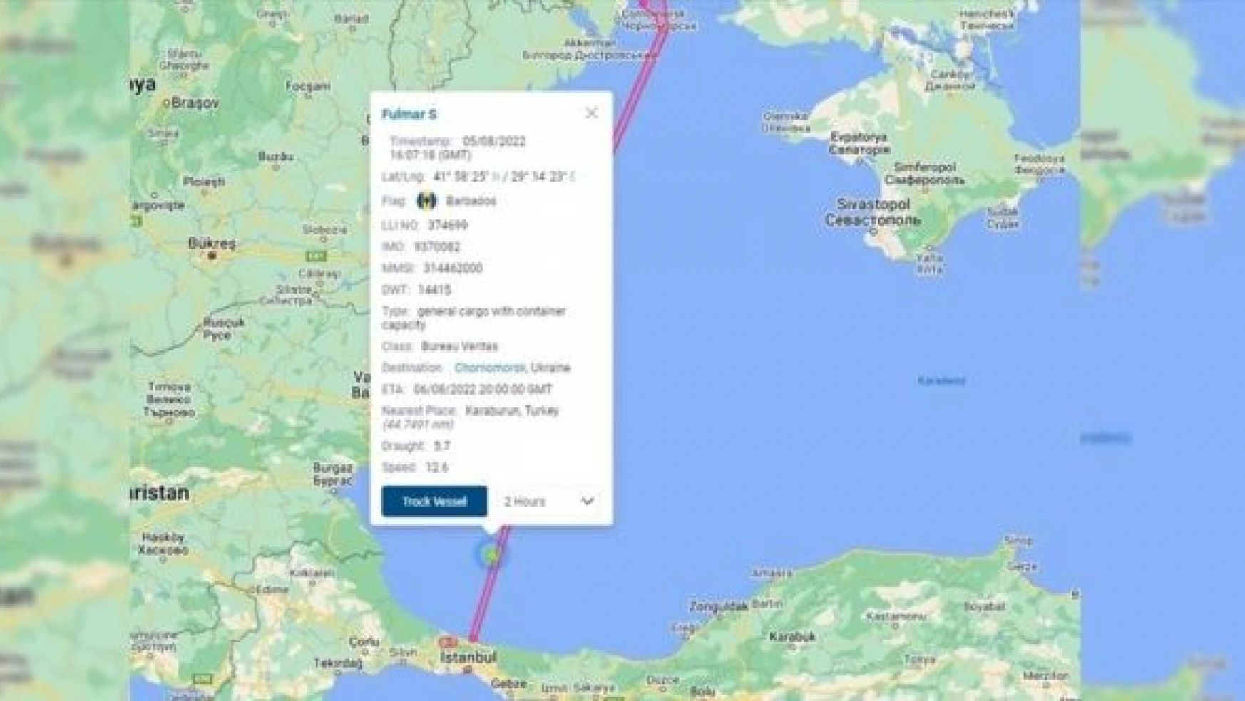 FULMAR S gemisinin, Ukrayna'ya doğru seyri başladı