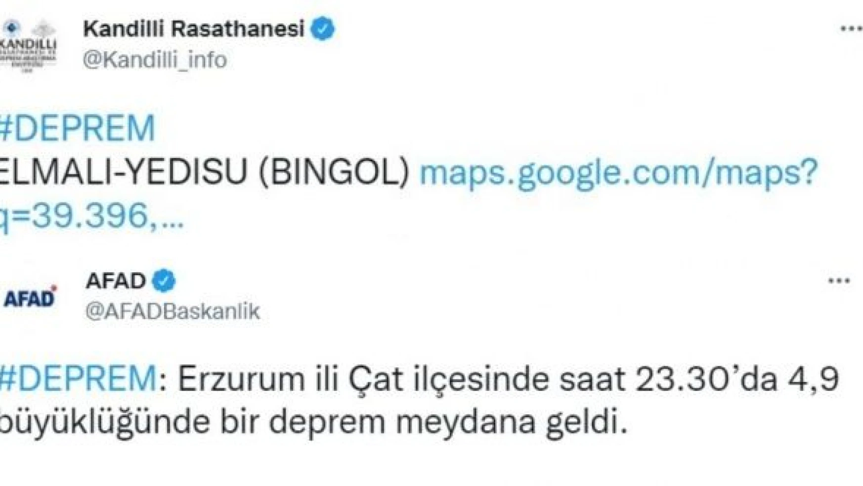 Deprem Erzurum'da mı, Bingöl'de mi meydana geldi?