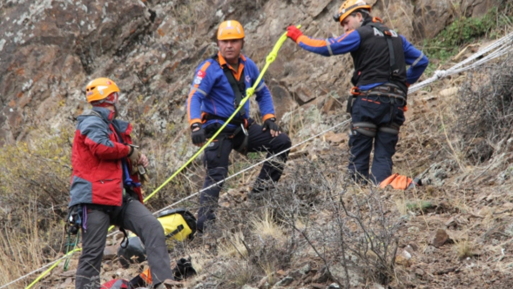 Kayalıklarda mahsur kalan 2 keçi AFAD tarafından kurtarıldı