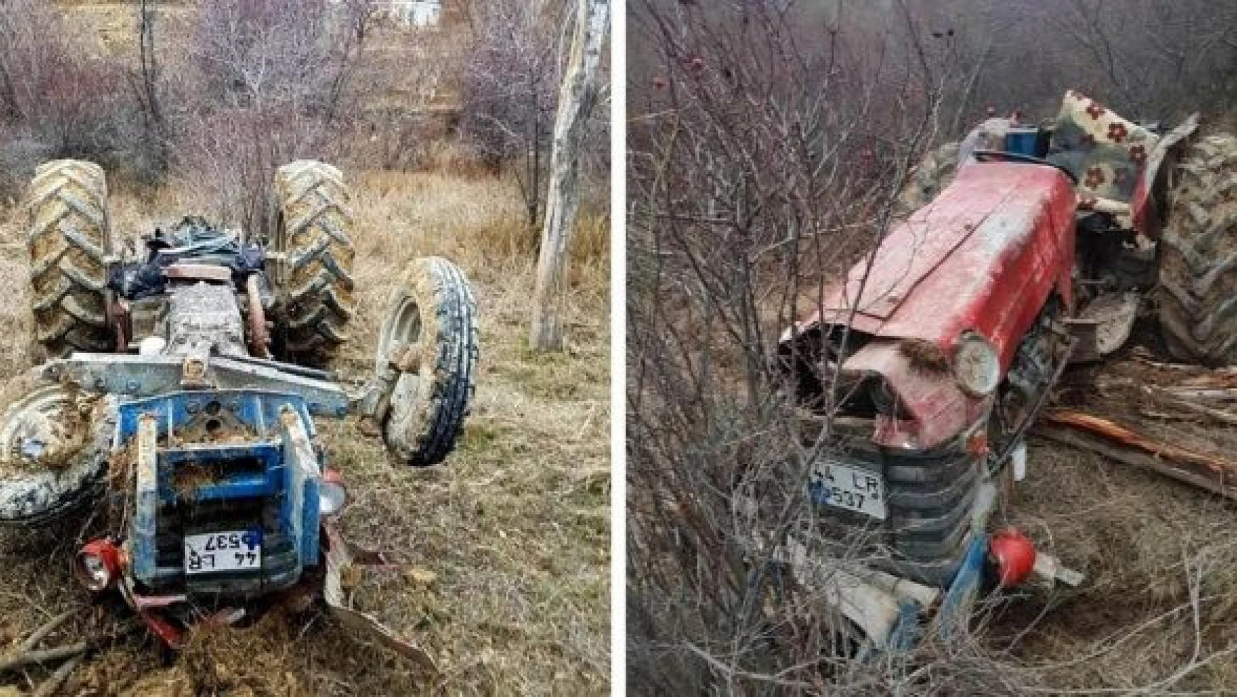 Malatya'da traktör devrildi