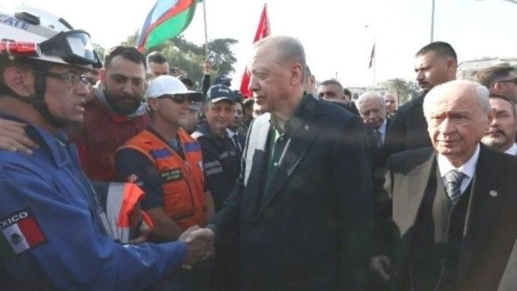Cumhurbaşkanı Erdoğan ve Devlet Bahçeli deprem bölgesinde