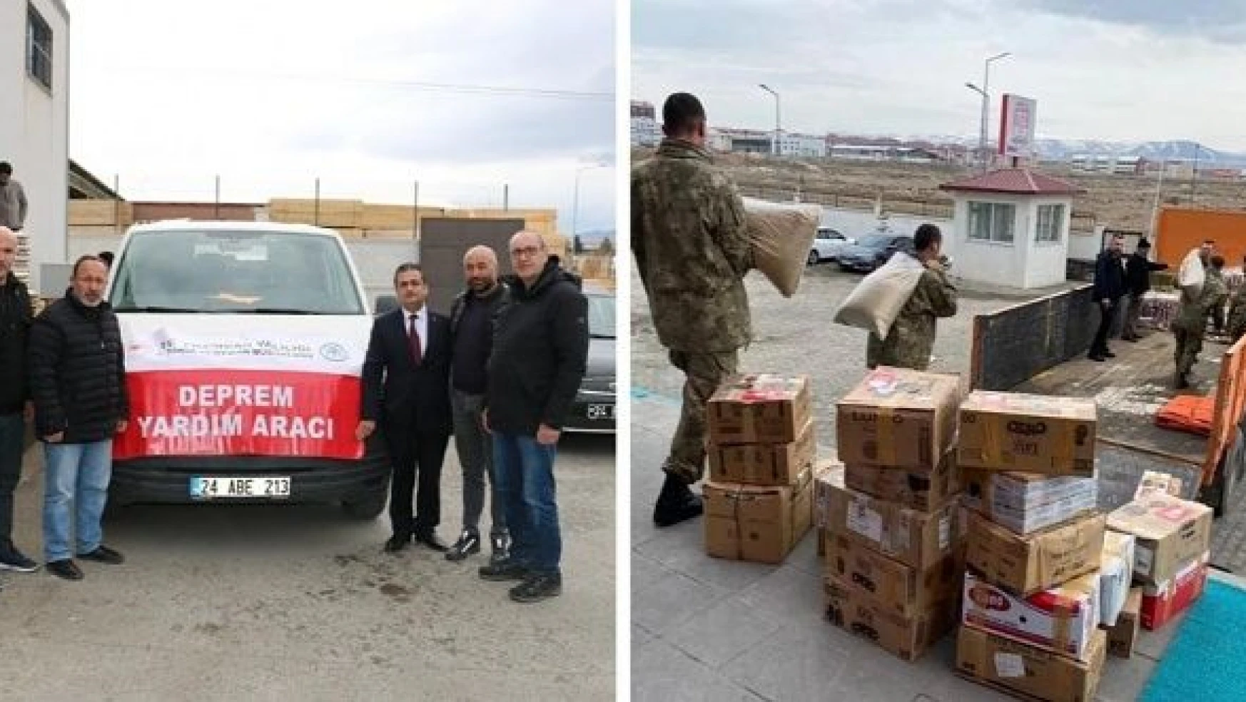 Erzincan ve Kars'tan deprem bölgesine destekler sürüyor