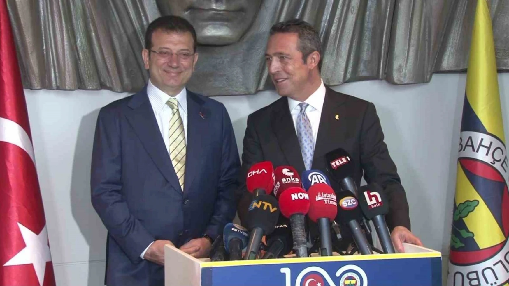 Başkan İmamoğlu'ndan sarı lacivertli kravatıyla Başkan Ali Koç'a ziyaret