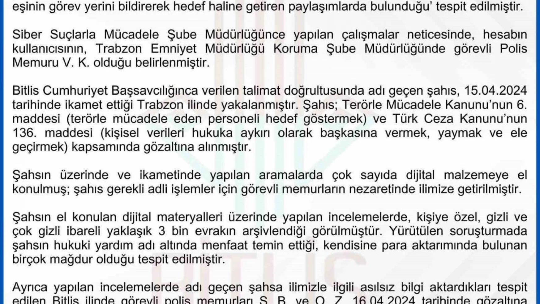 Bitlis Valiliği ve EGM'den 'Bombacı Mülayim' açıklaması