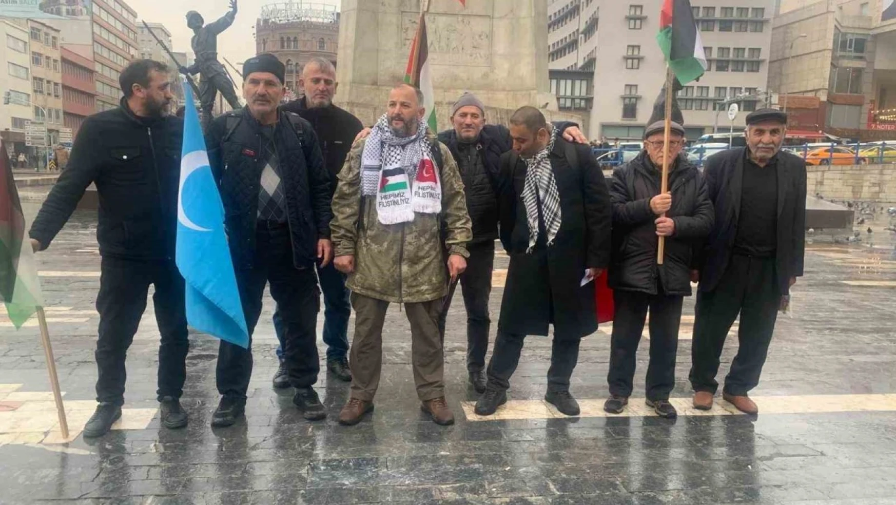 Filistin'e destek için İstanbul'dan Ankara'ya yürüdüler