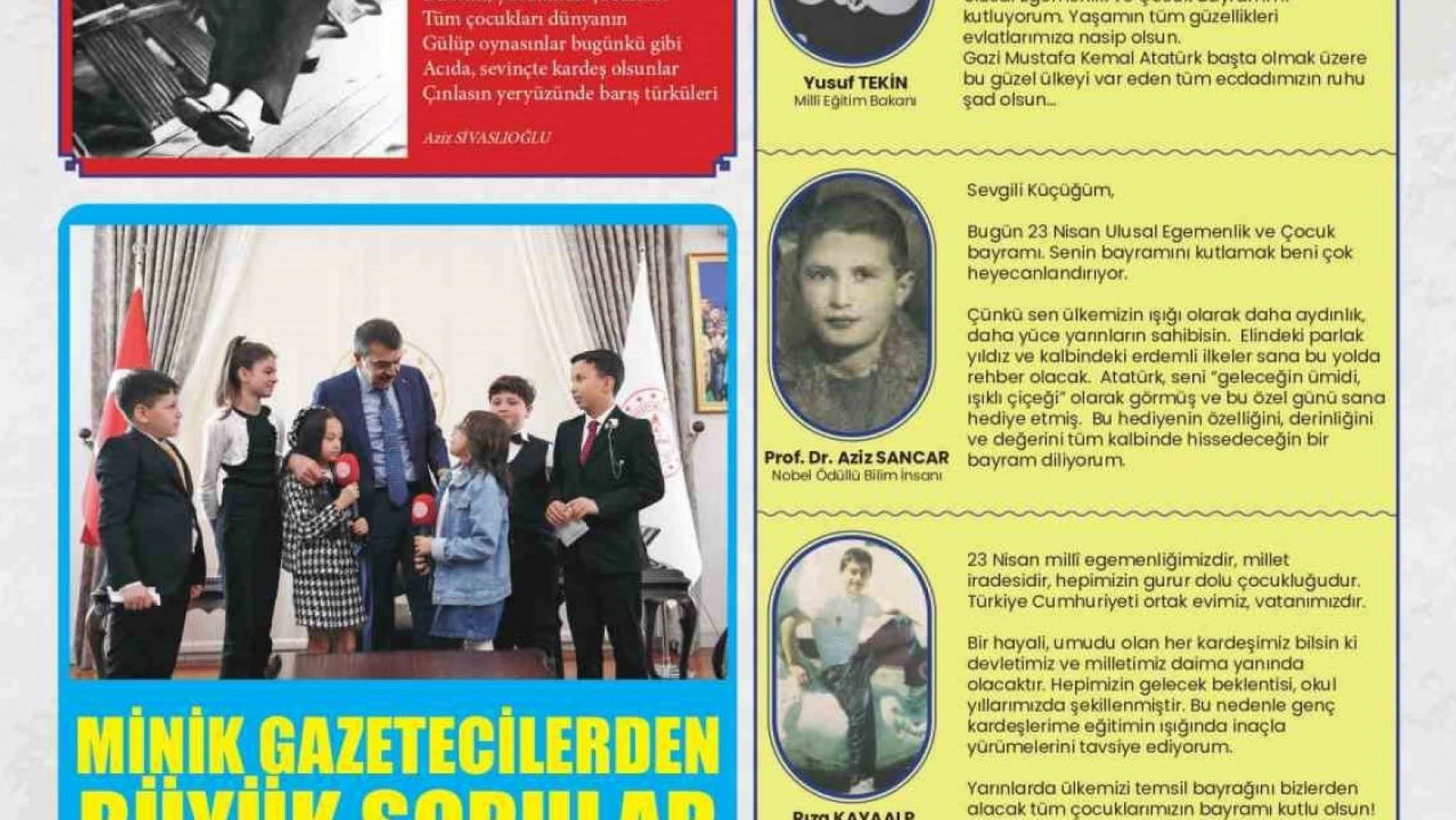 MEB tarafından çocuklar için 23 Nisan'a özel hazırlanan 'Gazete Çocuk'' yayımlandı