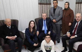 Osmaniye'de depremzede ailenin yeni evine Erdoğan ve Bahçeli konuk oldu