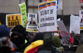 New York'taki duruşma öncesi Maduro ve eşinin serbest bırakılması için protesto