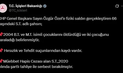 İçişleri Bakanlığı, Özel'e saldıran şahsın 2020'de şartlı tahliye ile serbest kaldığını açıkladı