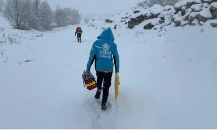 Yüksekova'da kar engeline rağmen 72 yaşındaki hasta hastaneye ulaştırıldı