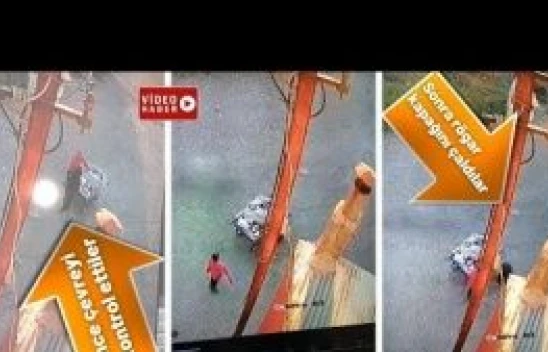 Ağrı'da güpegündüz rögar kapağı hırsızlığı güvenlik kameralarında