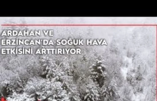 Ardahan'da araç camları buz tutarken, Erzincan'ın kar yağışı etkili oldu