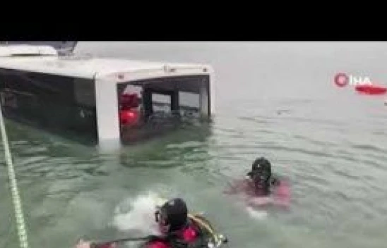 Göle uçan yolcu otobüsünde can pazarı