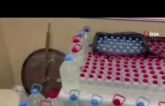 Jandarmadan sahte içki imalathanesine şafak baskını