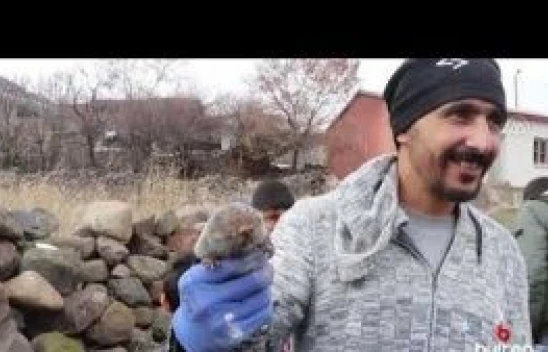 Kör farenin toprağı kazdığı anlar kameraya yansıdı