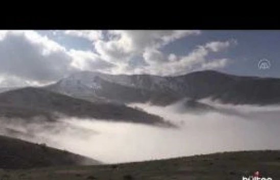 Muş'un yüksek kesimlerde kar ve sis etkili oldu