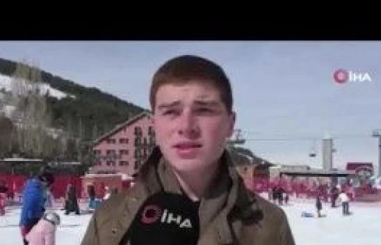 Palandöken kayak Merkezinde hafta sonu yoğunluğu