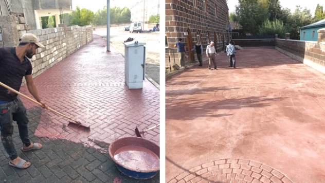 Ağrı'nın kaldırımları renkleniyor