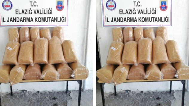 Elazığ'da 130 kilo tütün ele geçirildi