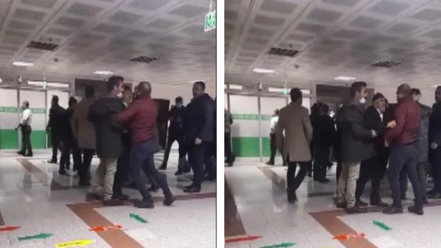 Kavga adliye önünde başlamıştı, hastanede devam etti