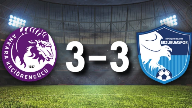 Ankara Keçiörengücü: 3 - Büyükşehir Belediye Erzurumspor: 3