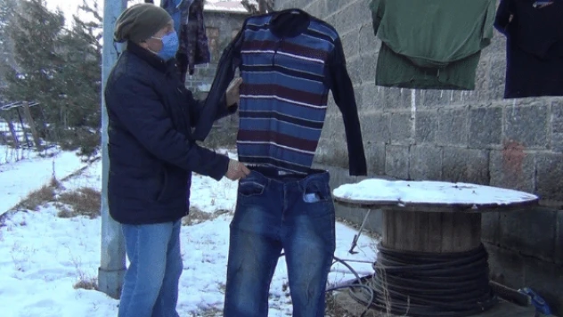 Kars'ta soğuktan çamaşırlar dondu