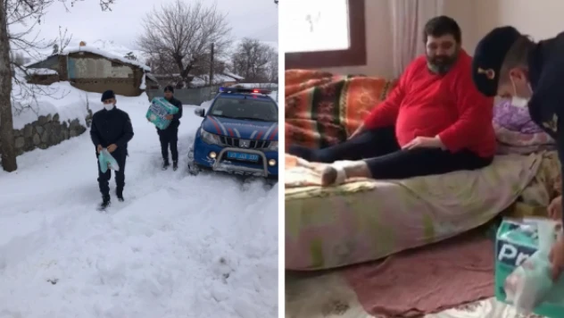 Elazığ'da karda mahsur kalanın hastanın ilacını jandarma yetiştirdi