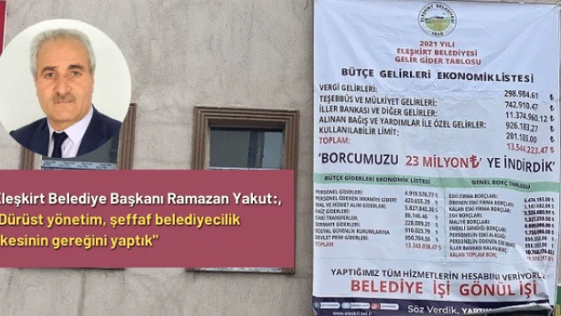 Eleşkirt Belediyesi'nden cesur davranış