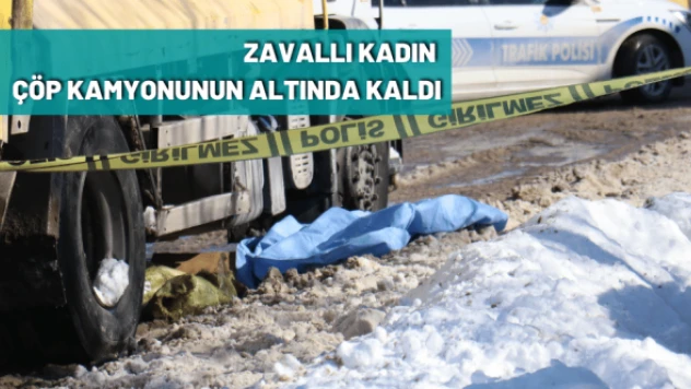 Kaygan zeminde düşen kadın kamyonun altında kaldı!