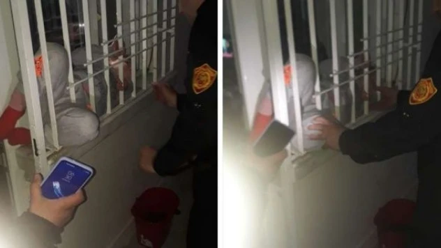 Malatya'da ayağı pencerenin demir korkuluğuna sıkışan çocuk böyle kurtarıldı!